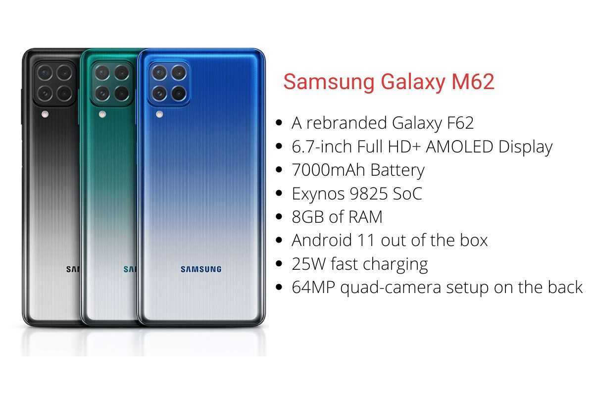 گوشی موبایل سامسونگ مدل (Samsung Galaxy M62 (SM-M625F/DS دو سیم کارت ظرفیت 128 گیگابایت