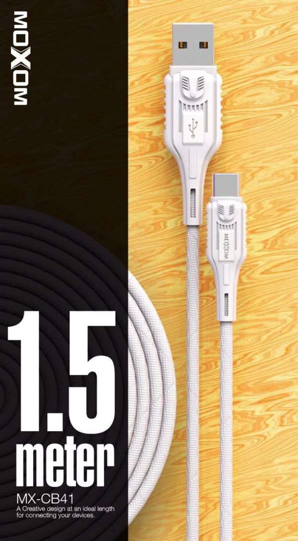 کابل تبدیل USB به microUSB موکسوم مدل MX-CB41 طول 1.5 متر