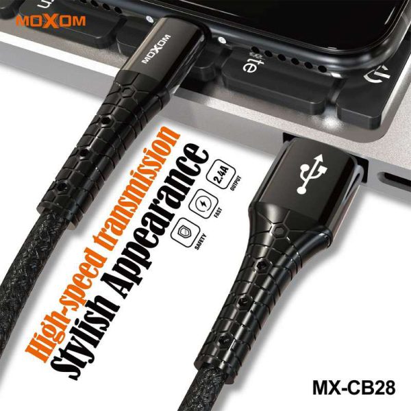 کابل شارژ USB به microUSB موکسوم مدل MX-CB28 طول 1 متر